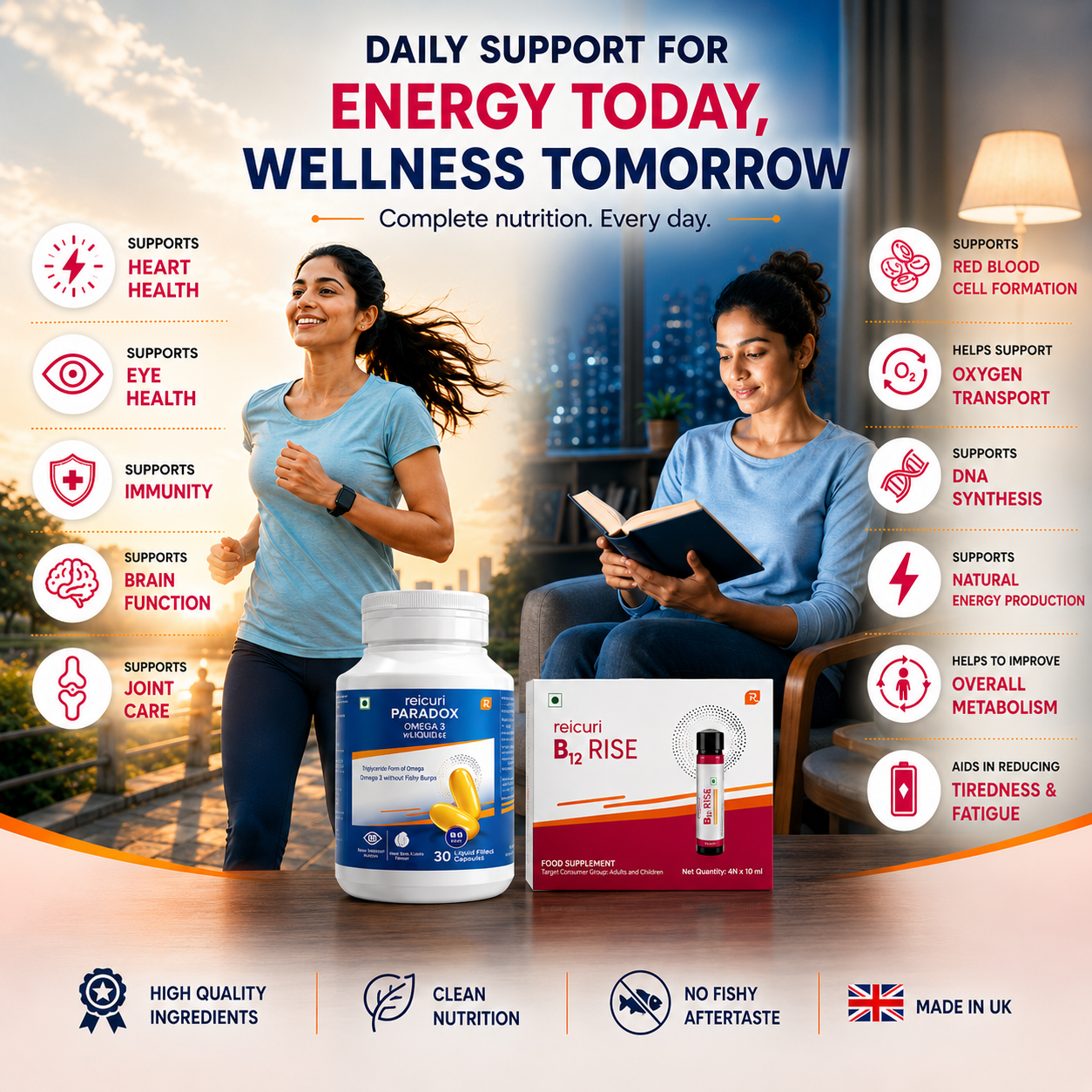 reicuri Omega 3 Capsules + reicuri B12 RISE Bundle