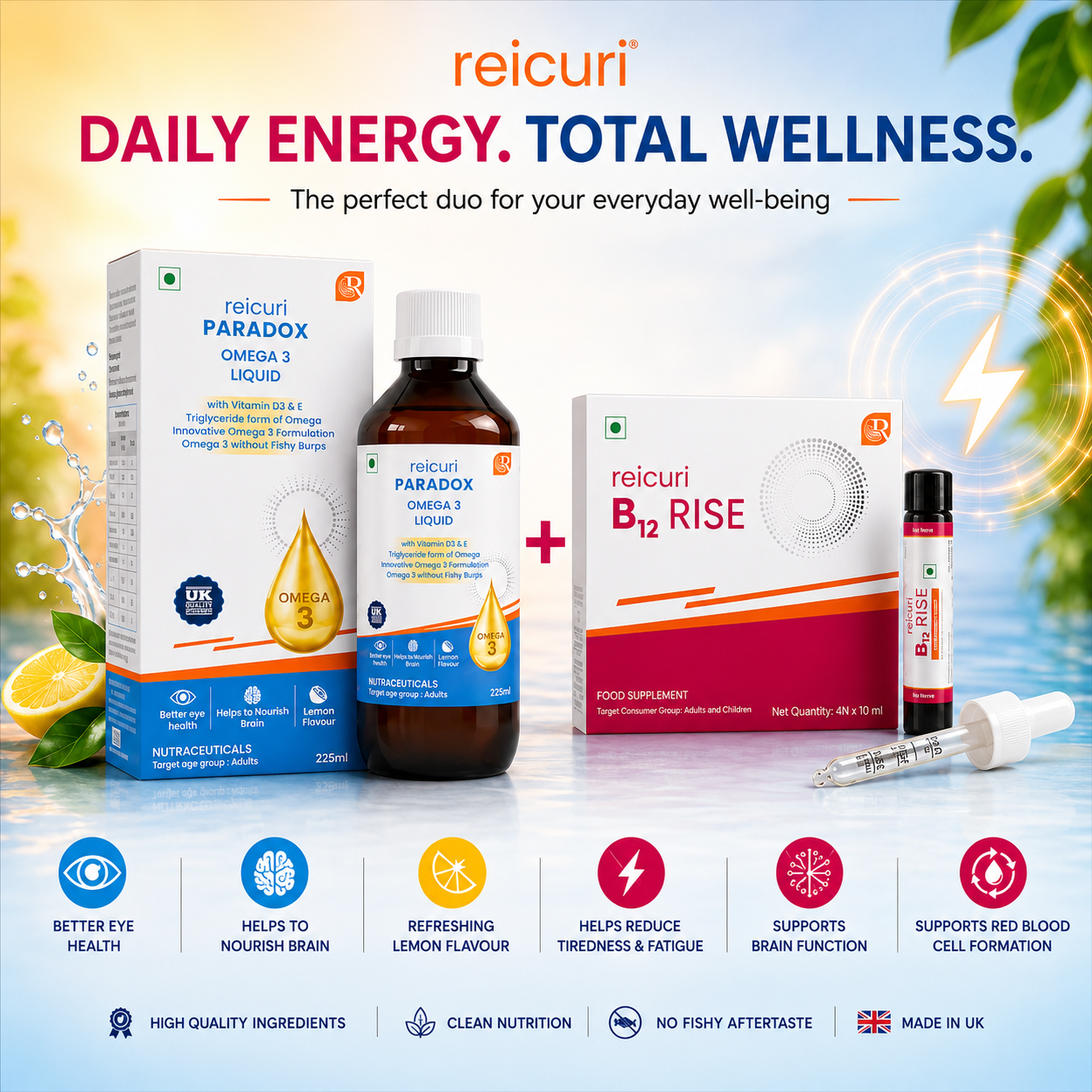 reicuri Omega 3 Liquid + reicuri B12 RISE Bundle