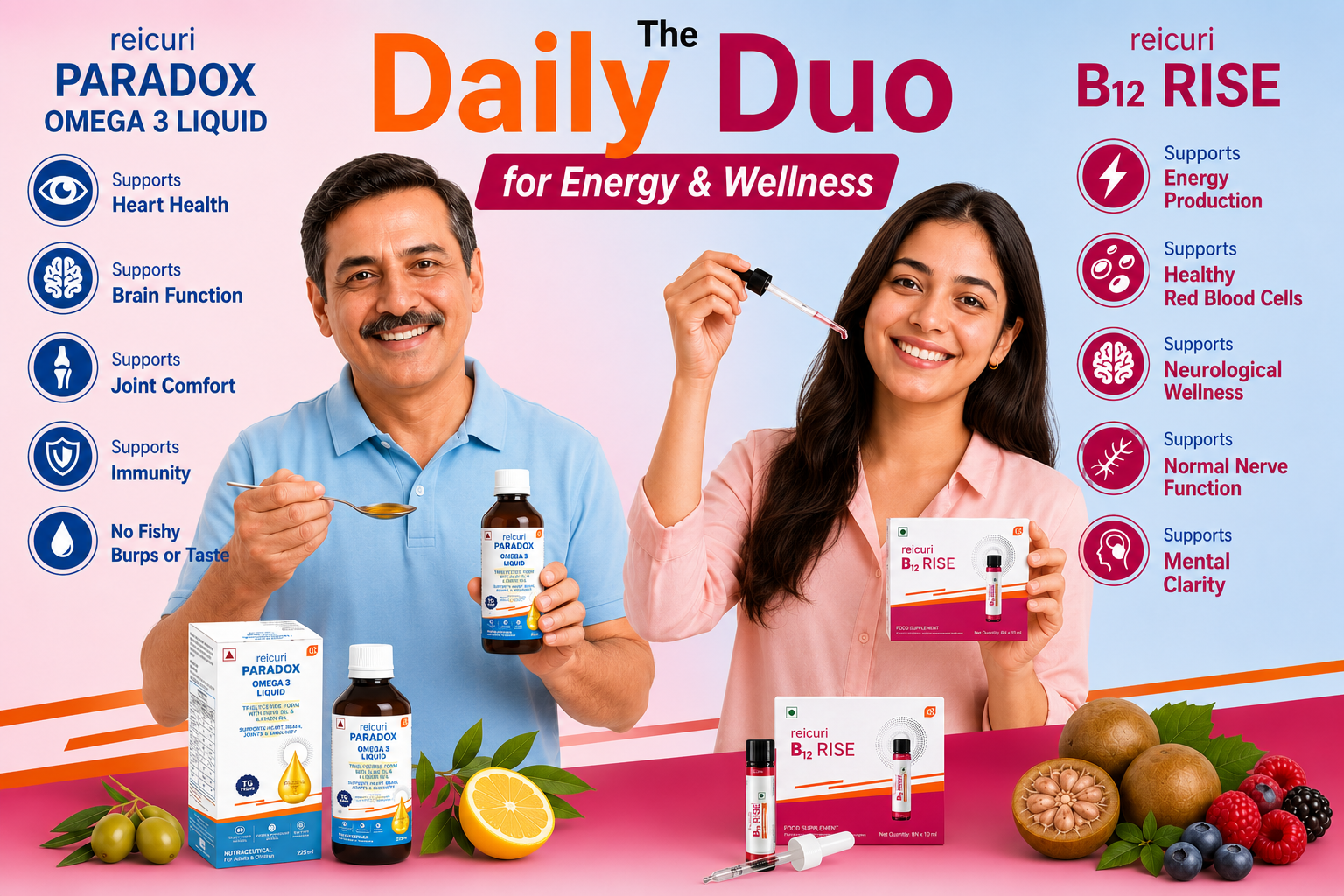 reicuri Omega 3 Liquid + reicuri B12 RISE Bundle