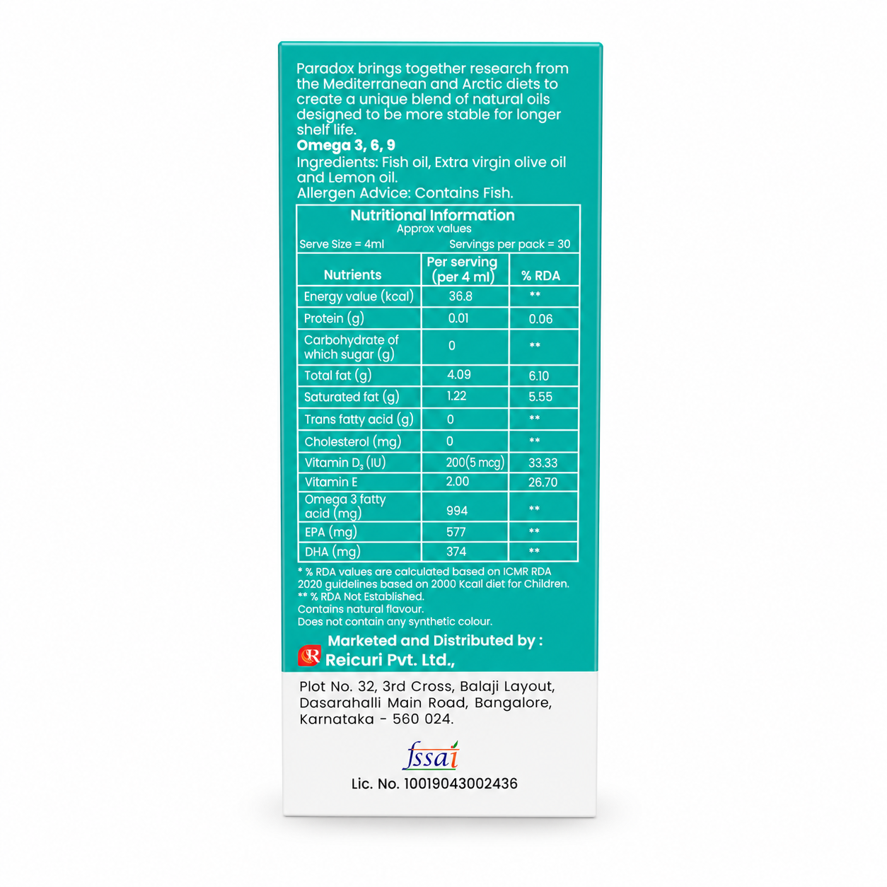 Reicuri Paradox Omega 3 junior liquid