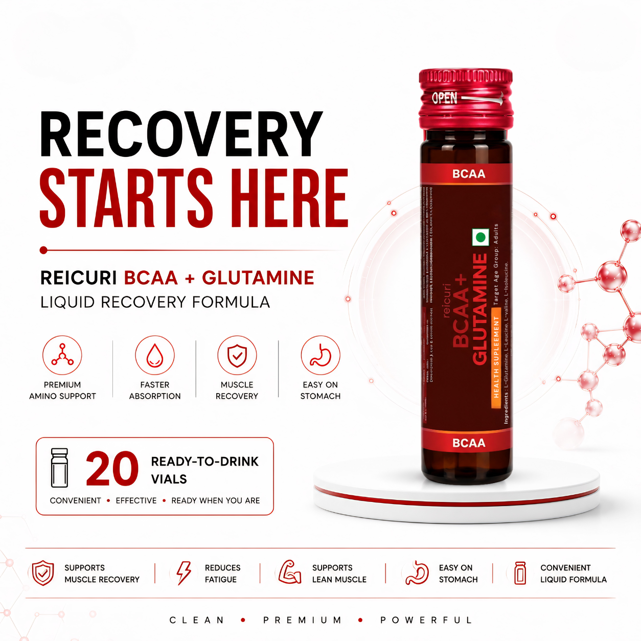 BCAA + GLUTAMINE LIQUID AMINO RECOVERY FORMULA (8)